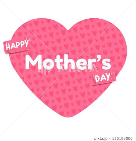 Happy Mothers Day vector heart shape sticker isolated on white, creative greeting mother day heart banner background for social media, gift cards, and festive decorations 136193006