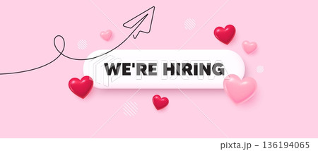 Hiring search bar. Share plane line icon. We are hiring. Join our team sign. Become a member symbol. Search button with 3d hearts. Vector Hiring search bar. Share plane line icon. We are hiring. Join our team sign. Become a member symbol. Search button with 3d hearts. Vector 136194065