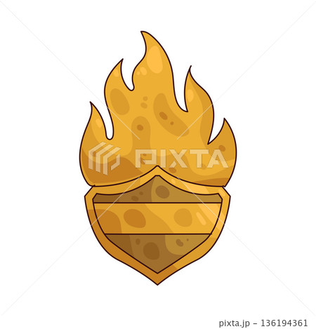 illustration of firefighter badge  136194361