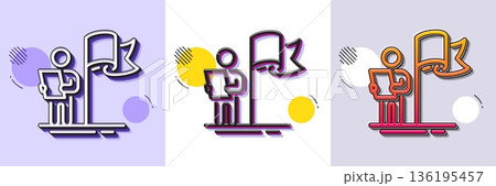 Leadership line icon. Halftone dotted pattern. Gradient icon with grain shadow. Success flag sign. Winner symbol. Line leadership icon. Various designs. Vector Leadership line icon. Halftone dotted pattern. Gradient icon with grain shadow. Success flag sign. Winner symbol. Line leadership icon. Various designs. Vector 136195457