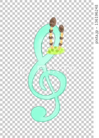 Musical note with horsetail 136196248