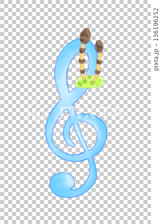 Musical note with horsetail 136196252