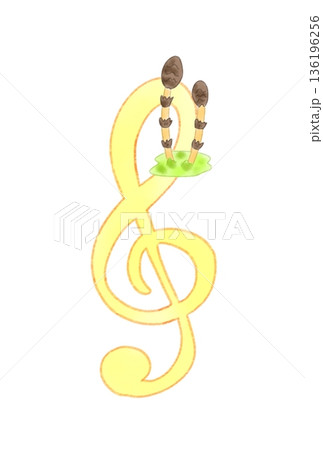 土筆の付いた音符 136196256