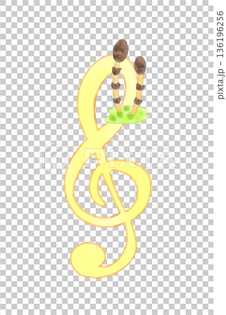 土筆の付いた音符 136196256