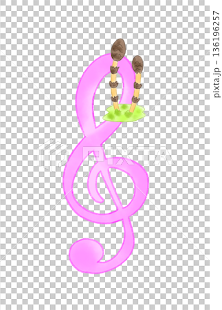 Musical note with horsetail 136196257