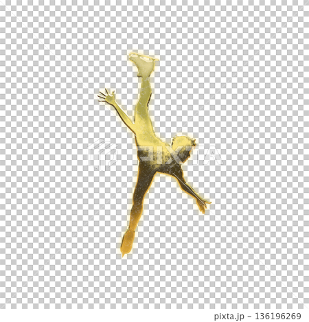 金色男子花式滑冰選手（附Alpha通道） 136196269