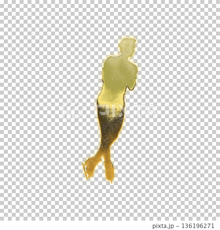 跳躍的金色男子花式滑冰運動員，Alpha Channel 136196271
