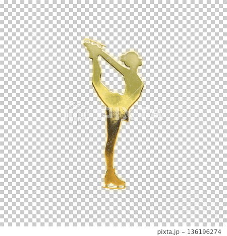 金牌女子花式滑冰選手旋轉，Alpha 通道 136196274