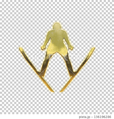 黄金のスキージャンプ選手、アルファチャンネル 黄金のスキージャンプ選手、アルファチャンネル 136196286