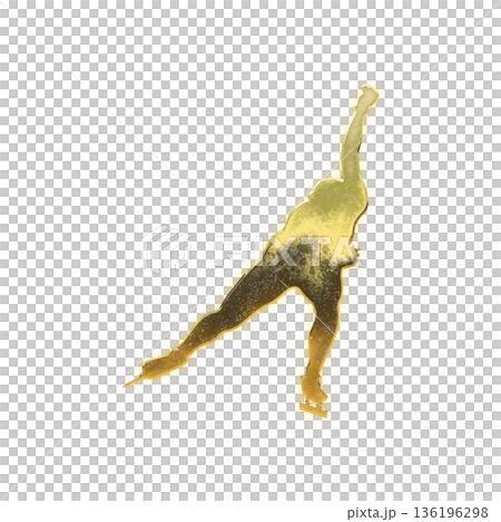 Golden speed skater with alpha channel 136196298