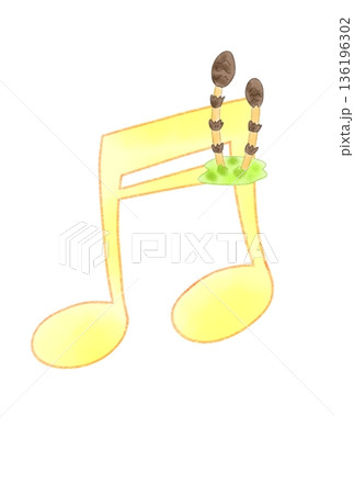 土筆の付いた音符 土筆の付いた音符 136196302