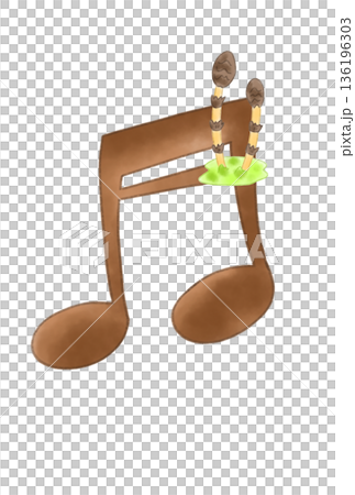 土筆の付いた音符 土筆の付いた音符 136196303