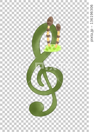 土筆の付いた音符 136196306