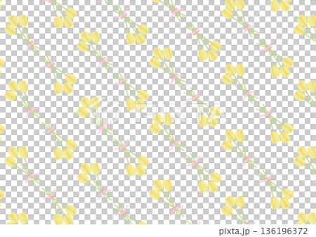 黄色いチューリップの花束のパターン 136196372