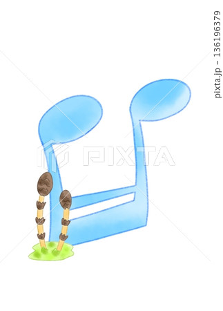 土筆の付いた音符 土筆の付いた音符 136196379