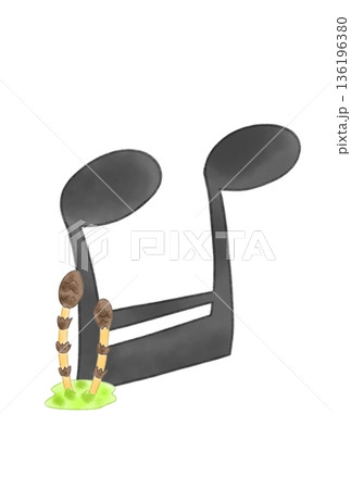 土筆の付いた音符 土筆の付いた音符 136196380