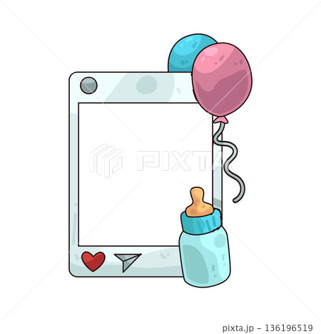 Illustration of Baby Shower Fun Social Media Frame Illustration of Baby Shower Fun Social Media Frame 136196519
