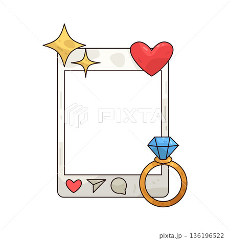 Illustration of Engagement Announcement Social Media Frame Illustration of Engagement Announcement Social Media Frame 136196522
