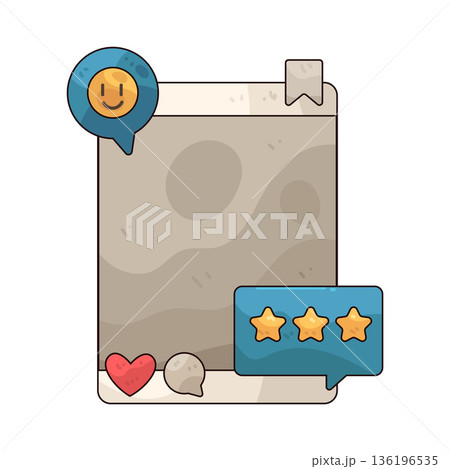 Illustration of Social Media Post with Customer Testimonial 136196535