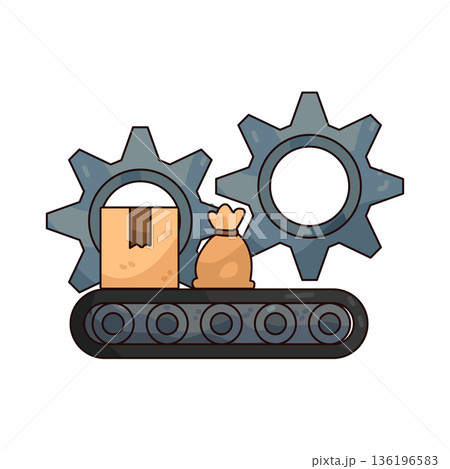Illustration of conveyor belt  136196583