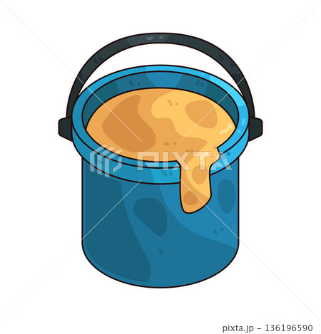 Illustration of paint bucket 136196590