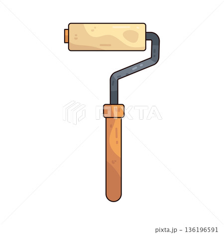 Illustration of paint roller 136196591
