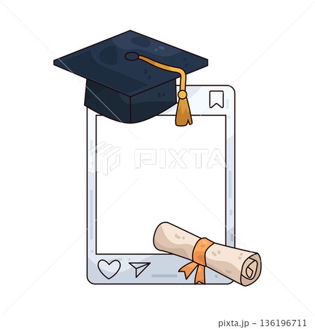 Illustration of Graduation Day Social Media Frame 136196711