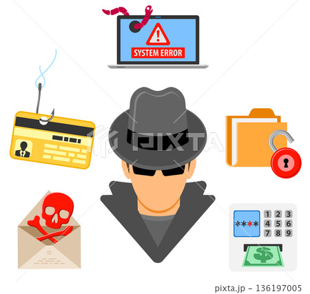 Cyber Crime Concept Cyber Crime Concept 136197005