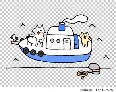 可愛的動物插圖，描繪了離別和開始的場景 136197020