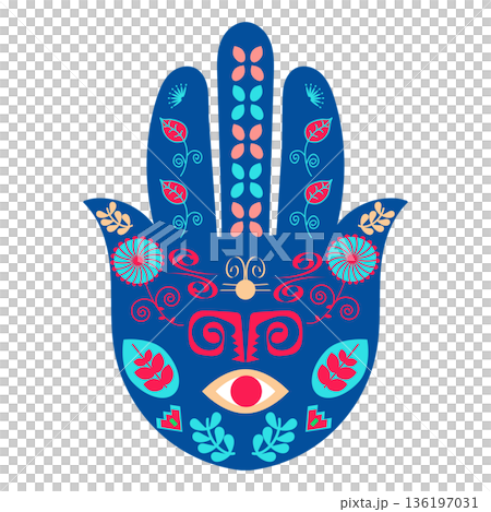 Hamsa nand talisman. Hand of Fatima in vector. 136197031