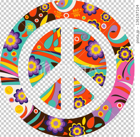 Abstract floral peace sign in vector 136197104