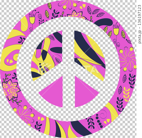 Abstract floral peace sign in vector Abstract floral peace sign in vector 136197123