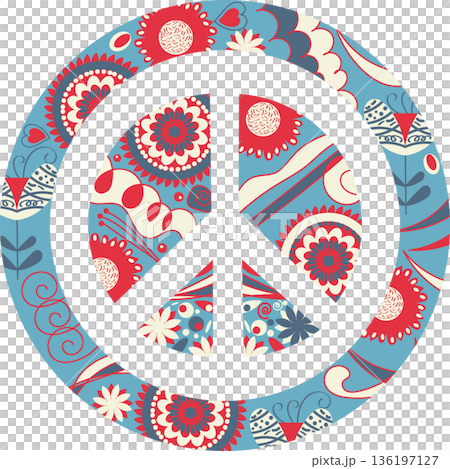 Abstract floral peace sign in vector Abstract floral peace sign in vector 136197127