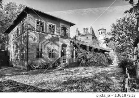 Medieval village in Valentino Park, Turin, Italy, during autumn 136197215