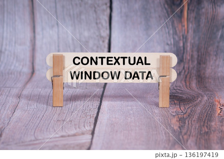 Concept words Contextual , Window Data , Double Wooden Stick Clothespin Light Orange Wooden Texture Background , Artificial intelligence and Contextual , Window Data Theme 136197419