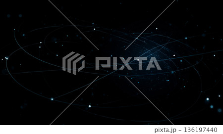 未来情報網を象徴する光粒子の軌道構造 136197440