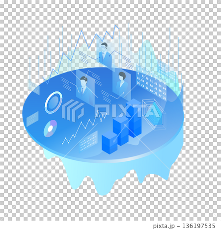 HR Tech background illustration visualizing human resource management and attendance and skill data 136197535
