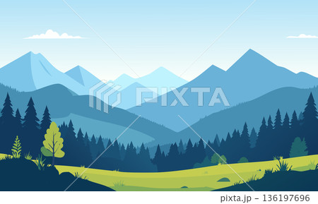 風景【山の上から見た山】 風景【山の上から見た山】 136197696