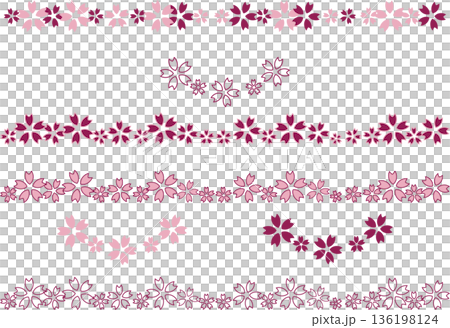 シンプルな桜のラインセット シンプルな桜のラインセット 136198124