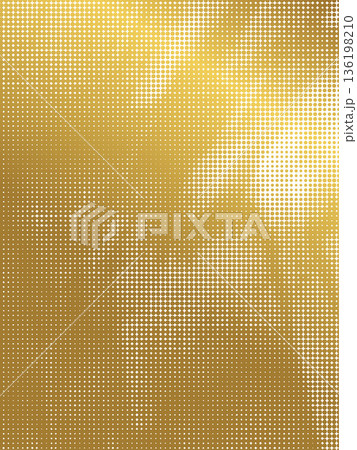 Abstract background with a golden halftone dot pattern and gradient camouflage effect. Vector halftone texture. Abstract geometric surface, modern decorative backdrop for design and print. Abstract background with a golden halftone dot pattern and gradient camouflage effect. Vector halftone texture. Abstract geometric surface, modern decorative backdrop for design and print. 136198210