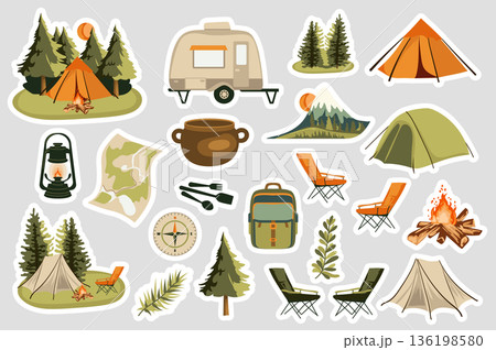 Camping Stickers 136198580