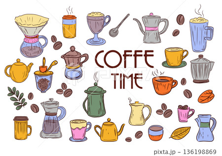 Coffee Stickers Set 136198869