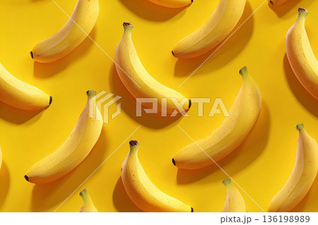Image for clothing. Yellow bananas. Seamless pattern. Summer pattern. Image for clothing. Yellow bananas. Seamless pattern. Summer pattern. 136198989