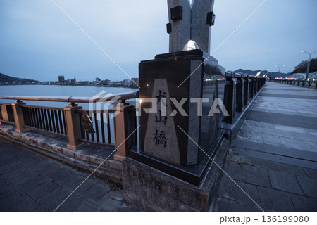 犬山木曽川遊歩道の夜桜 犬山木曽川遊歩道の夜桜 136199080