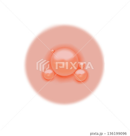 赤みのある水疱・炎症・肌トラブルを表現したイラスト素材 136199096