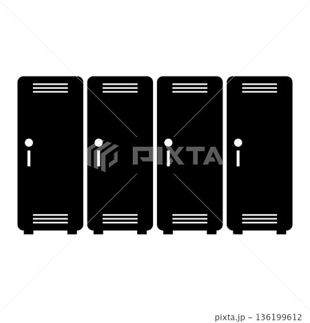 ロッカーのシルエット ロッカーのシルエット 136199612