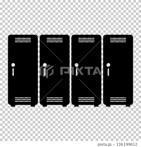 ロッカーのシルエット ロッカーのシルエット 136199612