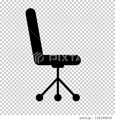 辦公椅輪廓圖標 136199620