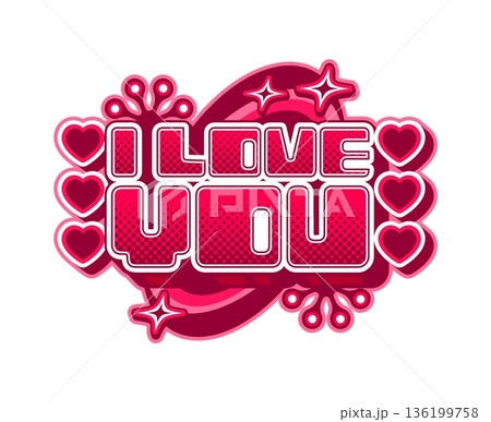 Valentine's red Y2K streetwear I love you icon. Love clothing text retro label element, romantic brand typography vintage vector icon. St Valentine holiday streetwear graphic Y2K print or emblem Valentine's red Y2K streetwear I love you icon. Love clothing text retro label element, romantic brand typography vintage vector icon. St Valentine holiday streetwear graphic Y2K print or emblem 136199758