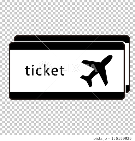 飛機登機證圖標，單色，一對，共 2 張。 136199929